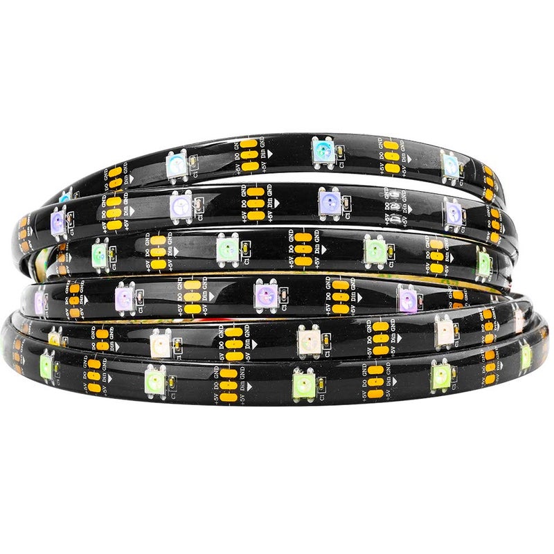 BTF-LIGHTING WS2812B IC RGB 5050SMD Pure Gold Individual Addressable LED Strip 16.4FT 150LED 30Pixel/m Flexible Full Color IP65 DC5V for DIY Chasing Color Project(No Adapter or Controller) - Image 1